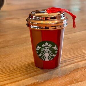 Starbucks Red and Silver Cup Ornament